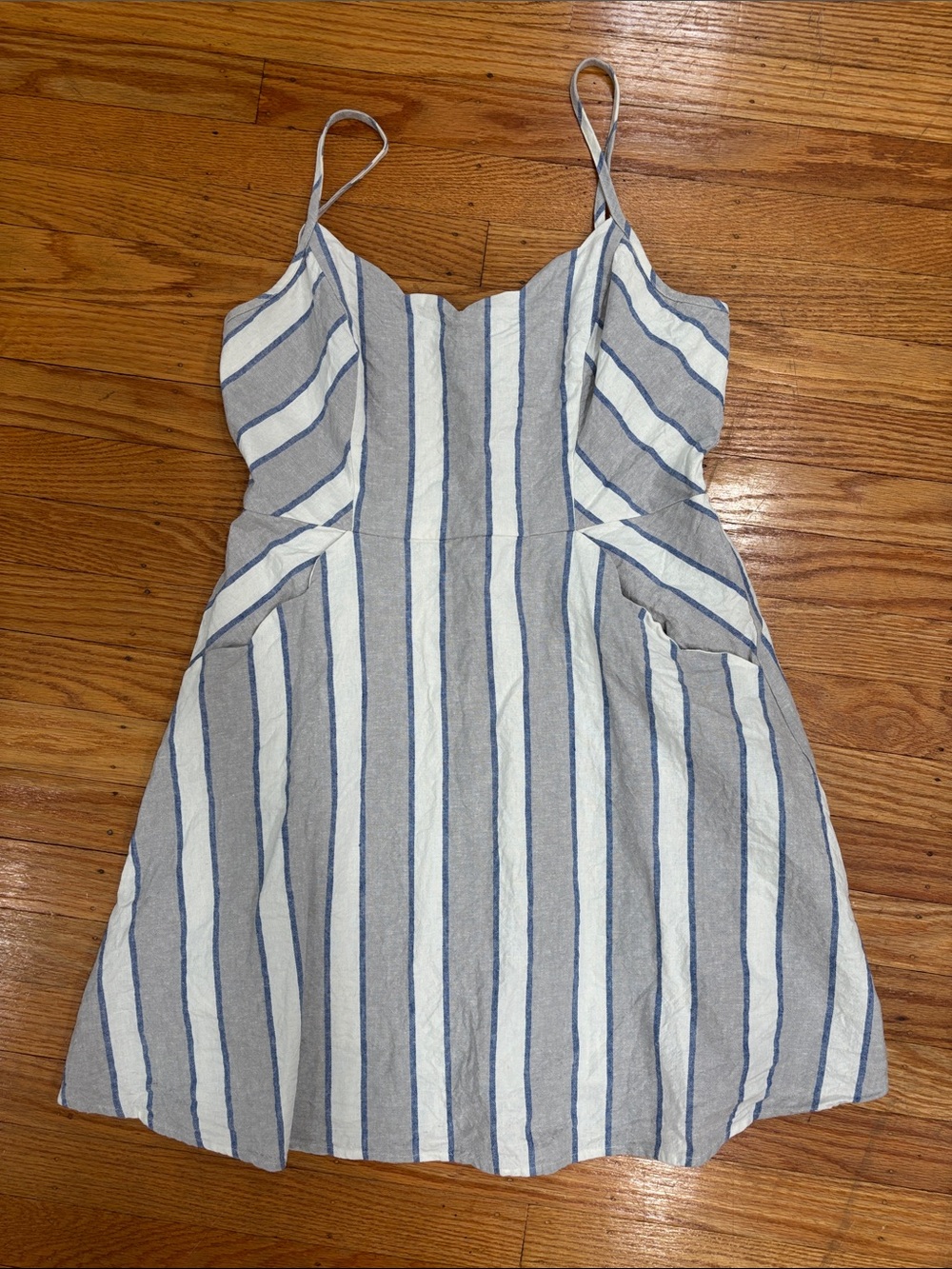 Market & Spruce White and Blue Striped Mini Dress